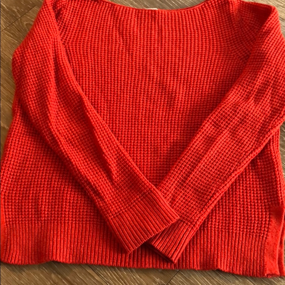 Gap Red Cable knit scoop neck sweater